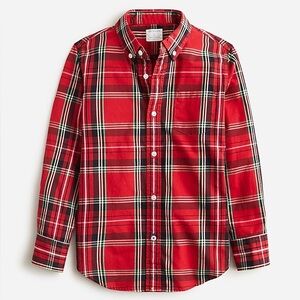 CREWCUTS J. Crew Boys Tartan Plaid Button Down Shirt Red White Black